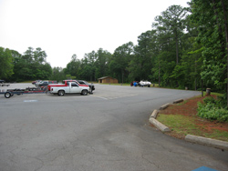 The parking lot at Blockhouse day use area
