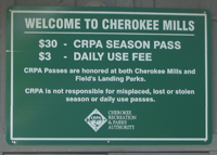 The Cherokee Mills entry sign