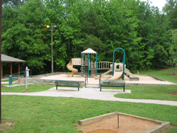 the playground playscape at Field's Landing park in Canton